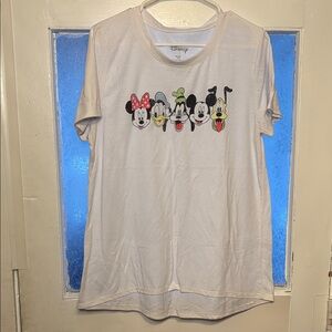 Disney Women’s White Short Sleeve Tee with Classic Characters Size XXL